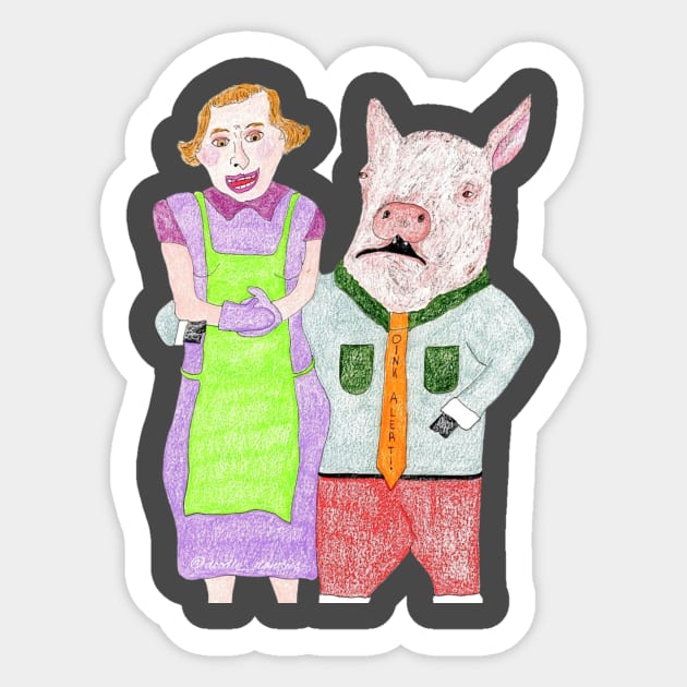 Pig Husband Sticker by Doodle Dandies